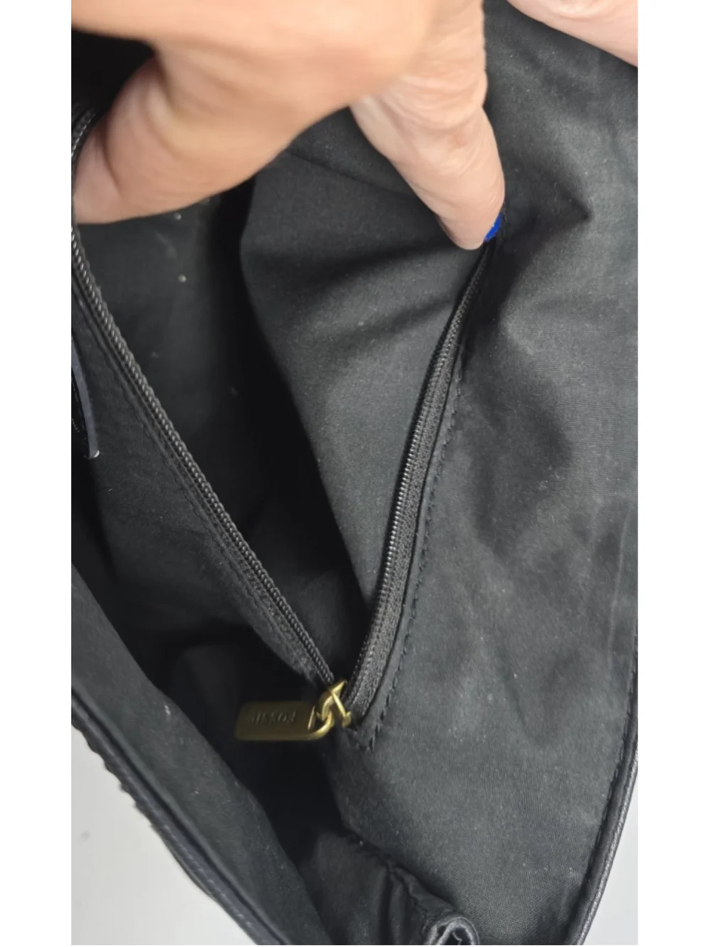 Fossil Claire Leather Backpack • Black Purse Travel Flap Snap EUC Cow Hide